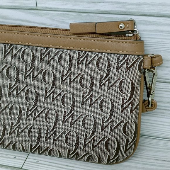 Nine West Monogram Floral Butterfly Wristlet Wallet - Picture 11 of 11